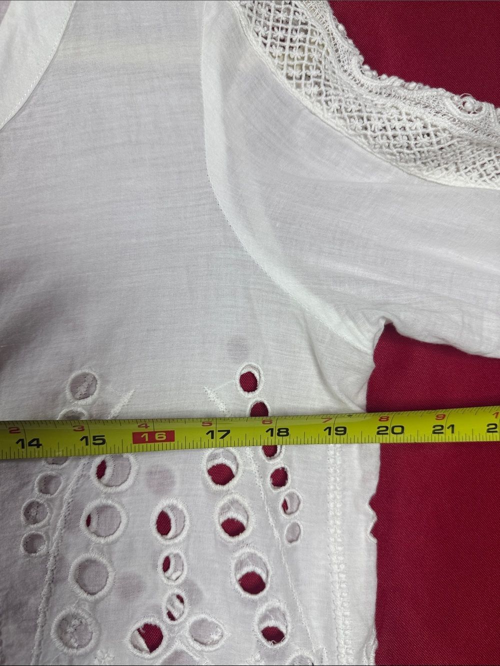 (A5)Michael Kors Long Sleeve Blouse with Lace Trim and Openwork Embroidery,Sz M - Picture 6 of 16